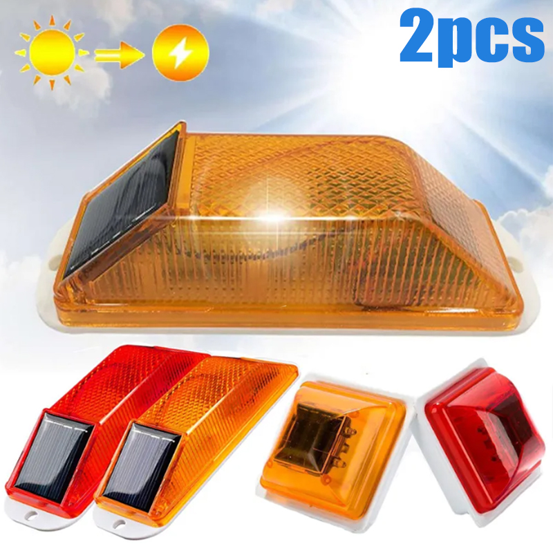 Model Kit Led - 2 Stuks Solar Strobe Waarschuwingslampje Led