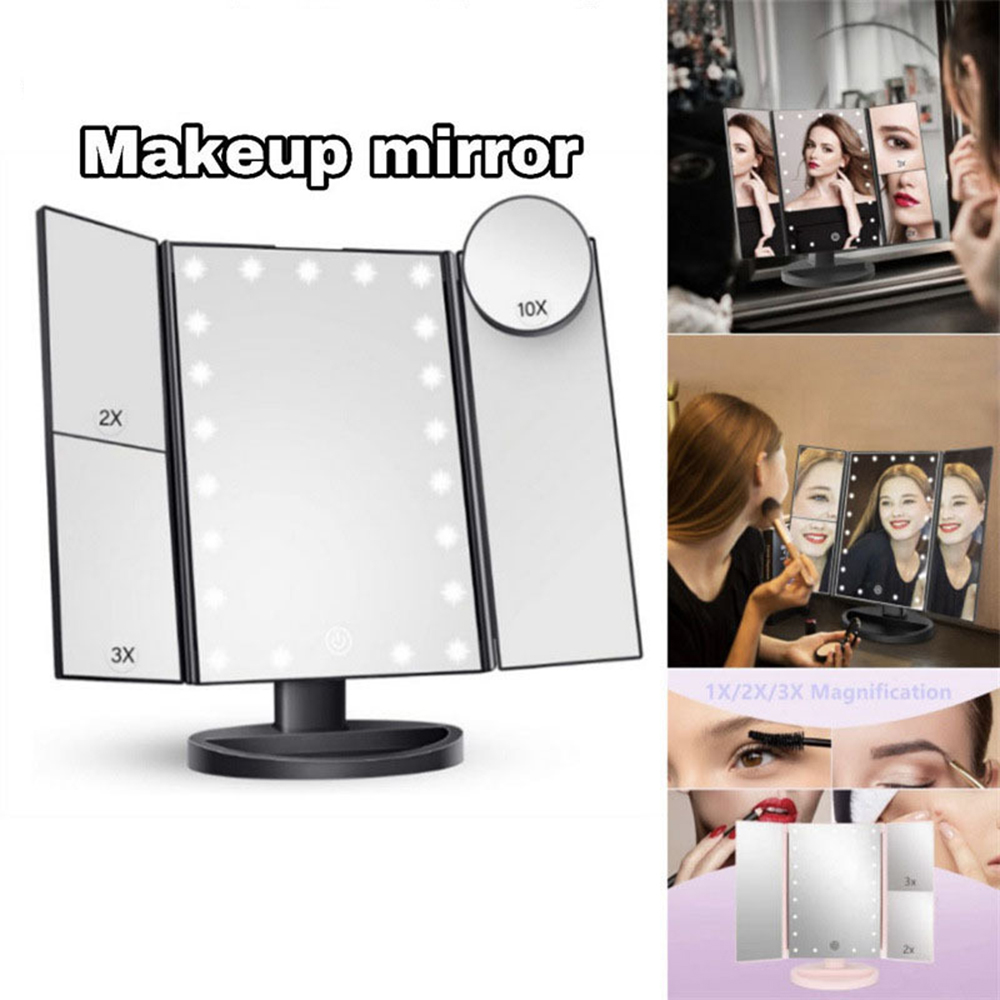 Opvouwbare make-upspiegel voor - Magnifier With Light recensie en prijs